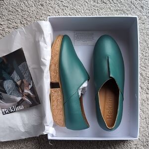 Beklina Tetouan Loafers Size 8 NIB Cypress Green Leather